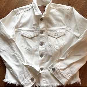 Lucky Brand White Denim Jacket with Frayed edges (Personalized)